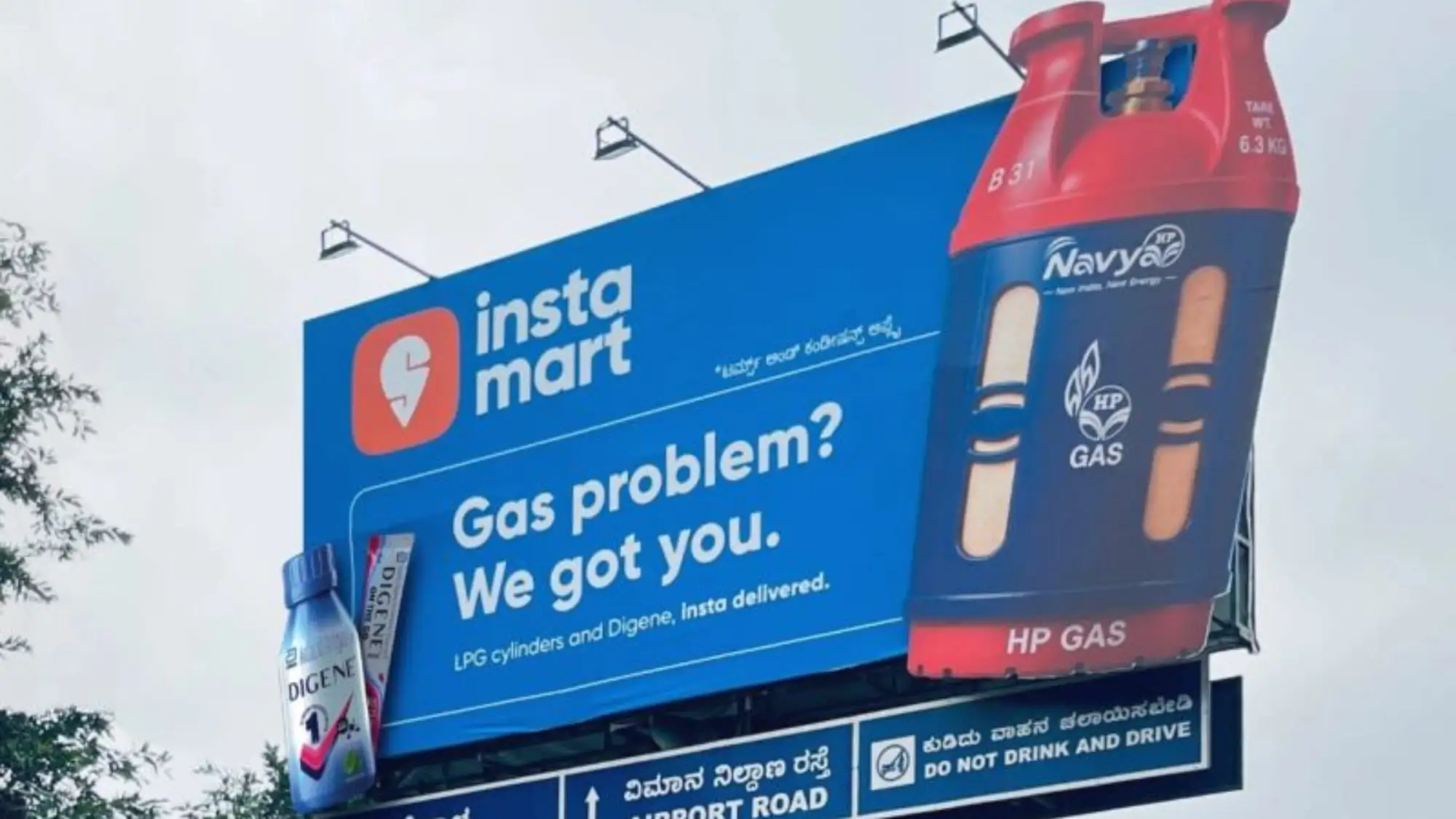 Instamart Turns Two Kinds of ‘Gas Problems’ Into a Clever OOH Idea