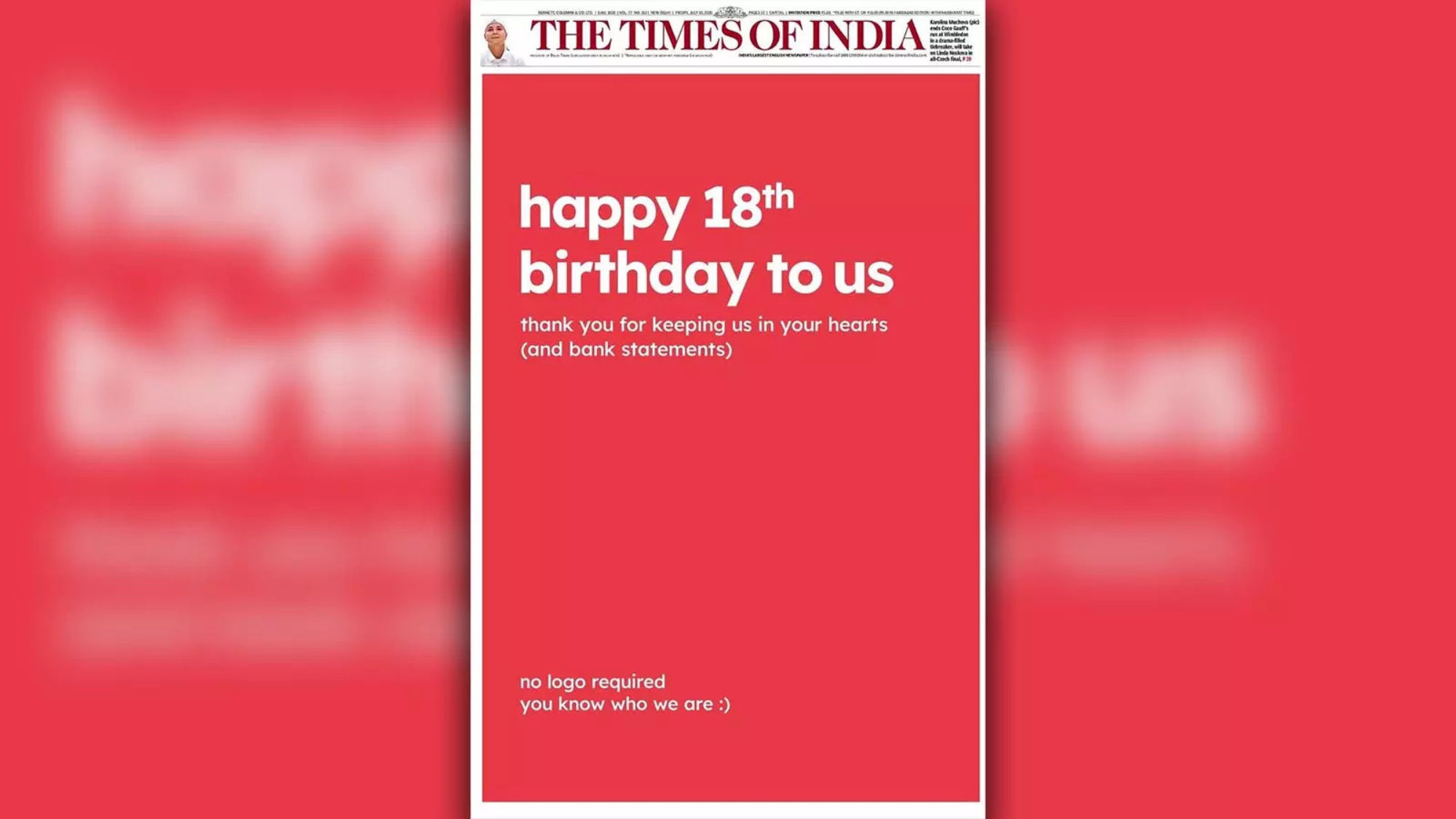 Skip It or Guess It: Zomato’s Logo-Free Red Ad Turns 18th Birthday into a Viral Guessing Game